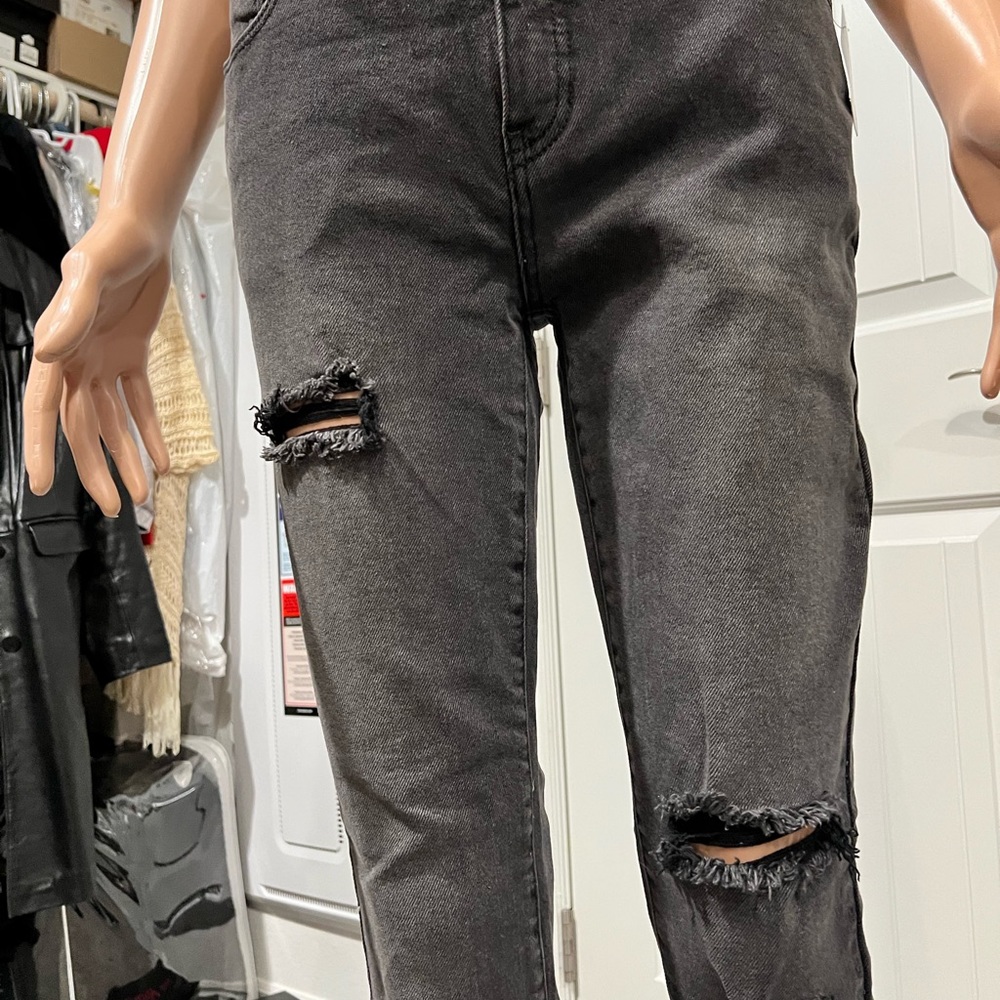 Free people skinny ripped jeans color washed black size 27 - Picture 8 of 16
